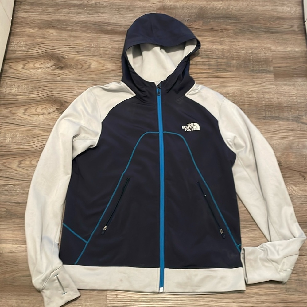 The North Face mens M, blue and grey jacket